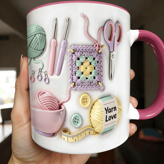 🔥LAST DAY SALE 30% OFF!!🏆Flash Sale⚡ 50K+ SOLD! Almost Gone💥Yarn Love Mug, Gift For Crafters And Creative Souls