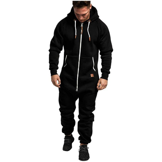 🎁New Arrivals 50% OFF💥Hooded Fleece Solid Color Jumpsuit