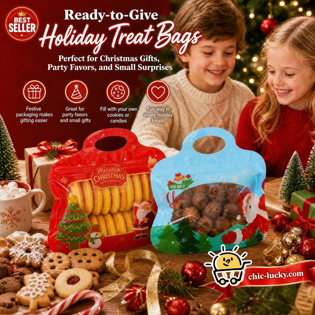 🎁30% OFF!!!-Ready for Christmas!🎅Easy Fill, Easy Seal🎄Festive Self-Seal Treat Bags – Santa & Snowman Print | Resealable, Food-Safe & Perfect for Cookies, Chocolates & Little Gifts🎅⛄