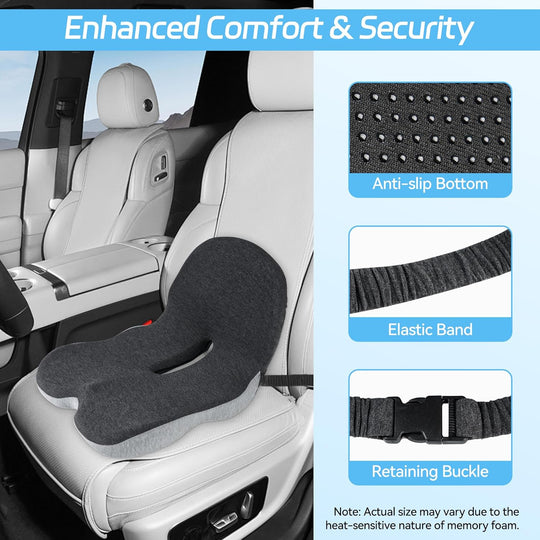 💎 Non-Slip Memory Foam Seat Cushion – Sciatica Relief, Breathable Mesh & Universal Fit for Car, Office & Wheelchair