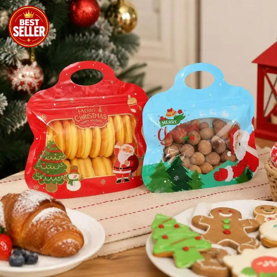 🎁30% OFF!!!-Ready for Christmas!🎅Easy Fill, Easy Seal🎄Festive Self-Seal Treat Bags – Santa & Snowman Print | Resealable, Food-Safe & Perfect for Cookies, Chocolates & Little Gifts🎅⛄