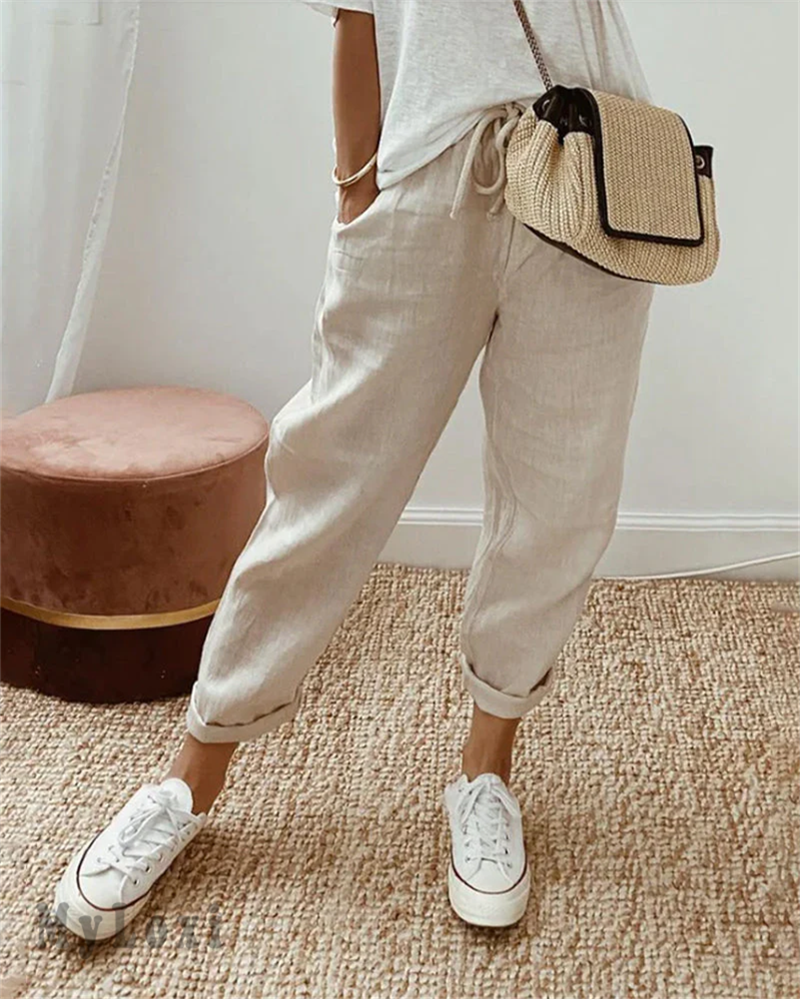 👖 20% OFF NOW ! ⚡ Casual Cotton and Linen Pants for Women – Skin-friendly Breathable, Loose Fit & All-match Daily Wear Design ☁️