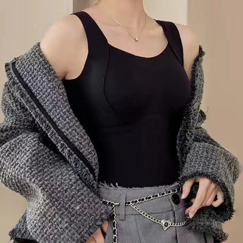 Thickened Warm Tank Top with Lined Bra
