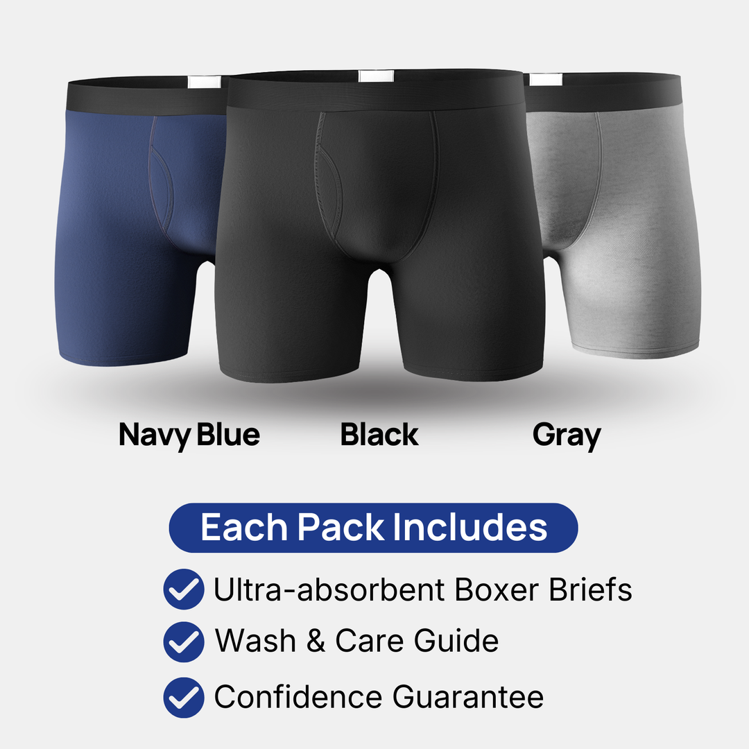 ⏰️Time-Limited Special ！💙 Men’s Ultra-Absorbent Incontinence Boxer Briefs ✨ Comfortable Fit, Discreet Protection & All-Day Confidence