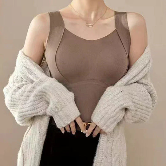 Thickened Warm Tank Top with Lined Bra