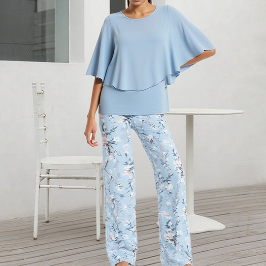 🔥Completo da donna con pantaloni stampati e top girocollo