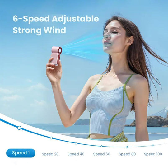 🌬️ LIMITED-TIME 49% OFF! ✨ Turbo Handheld Fan – LED Display, 6 Speeds, 3000mAh 🔋