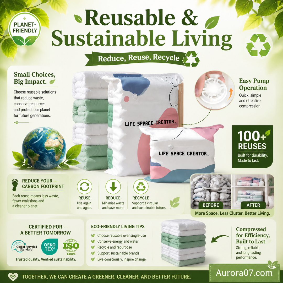 ⏰Limited-Time-Special !✨No‑Pump Vacuum Storage Bags – Press & seal, no pump needed. Saves 80% space, keeps clothes dry & dust‑free. Perfect for bulky bedding & off‑season gear. 🛏️🗄️