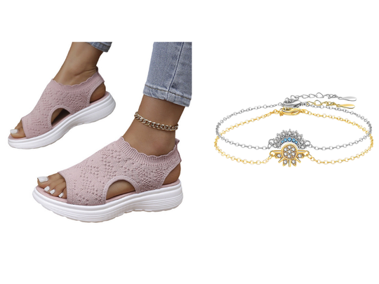 👡💐 Women's Breathable Knit Platform Sandals – Air-permeable knit upper, cushioned sole & lightweight comfy summer footwear ✨
