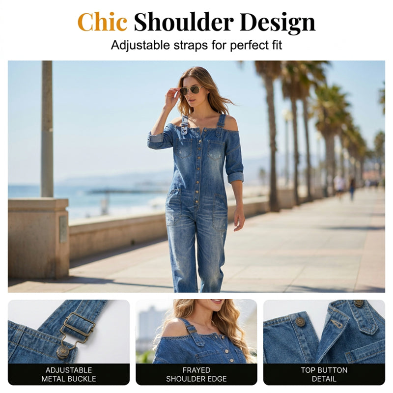 ⏳🔥LIMITED-TIME 60% OFF! 👗 Loose Fit Wide-Leg Overall Jumpsuit with Pockets – Effortless Comfort & Style ✨