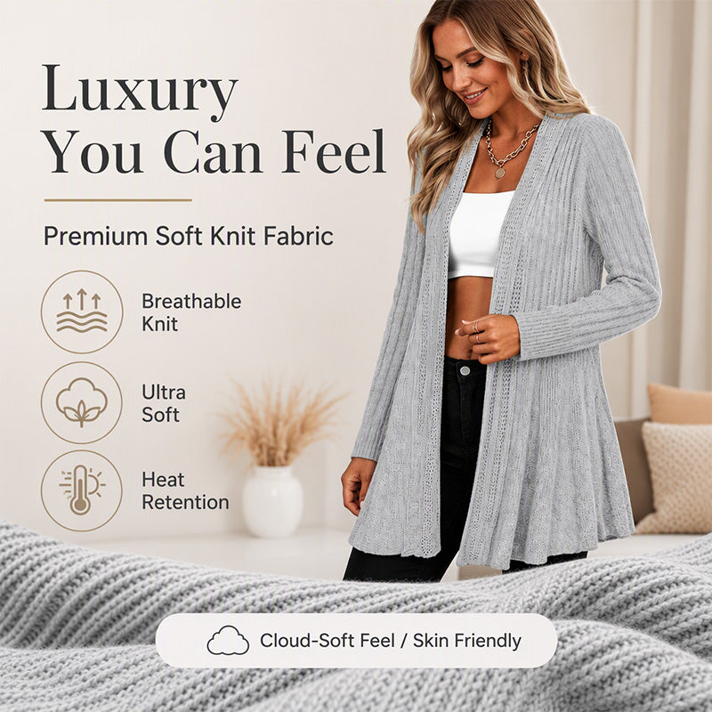 🌸 NEW ARRIVAL – 50% OFF 🧥 Elegant Textured Open Cardigan – Soft, Effortless & Easy to Style Every Day ✨