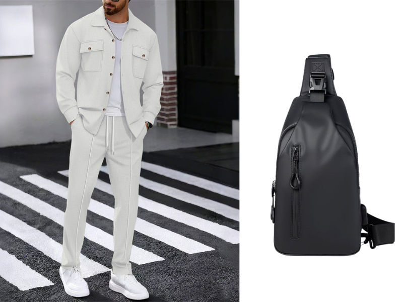 🔥 Men's Waffle Button-Up Jacket & Trousers Set – Breathable Waffle Knit, Relaxed Fit & Effortless Casual Style 👕👖