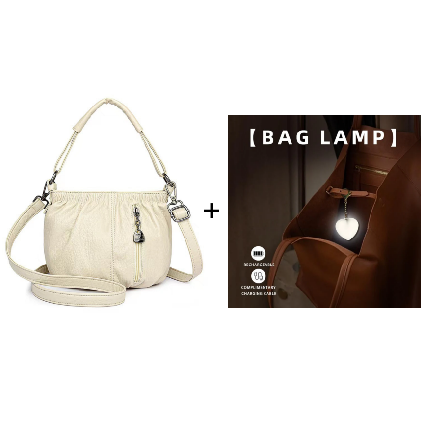 👜Pleated Bucket Leather Handbag – Soft Material, Adjustable Strap & Chic Casual Style ✨