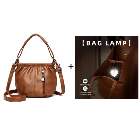 👜Pleated Bucket Leather Handbag – Soft Material, Adjustable Strap & Chic Casual Style ✨