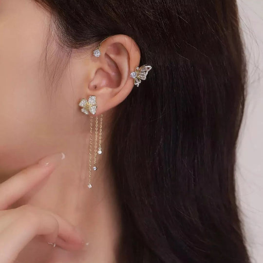 💕Especial de San Valentín – 50% de descuento💕Clips de oreja sencillos con motivos de mariposas y flores &  borlas – elegantes &  Cómodo, no requiere perforación. 🌸🦋