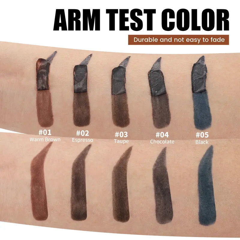 5-Color Tear-Off Brow Tint – Waterproof, Non-Fading, Long-Lasting Pigment for Precise Brow Definition & Effortless Wild Brow Looks