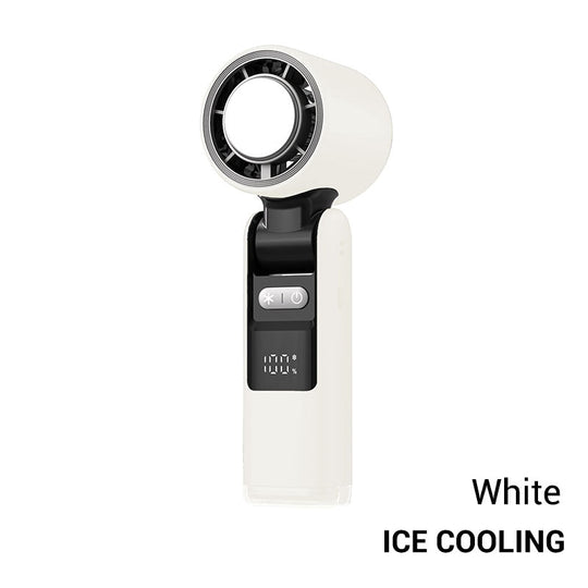 ❄️ Mini ventilador de mano 3 en 1: 199 velocidades, viento y función de enfriamiento con hielo