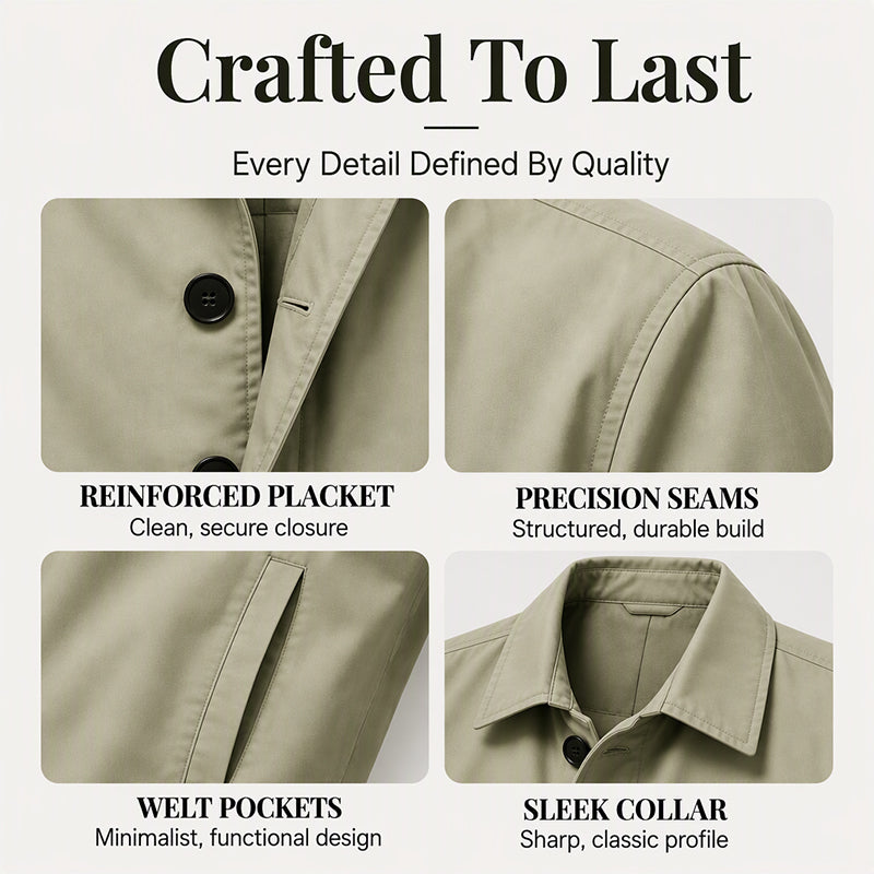 Men's Waterproof Mid-Length Trench Coat