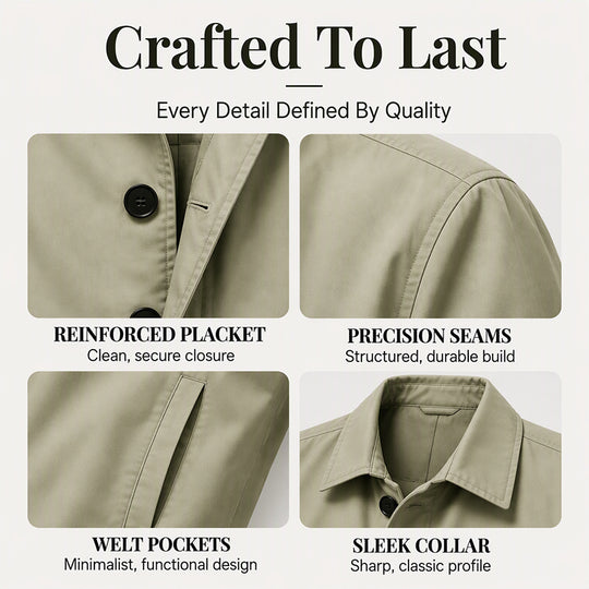 Men's Waterproof Mid-Length Trench Coat