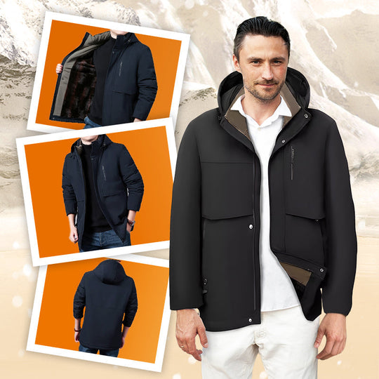 🔥2025 Hot Sale🔥Men’s Thermal Hooded Parka Coat