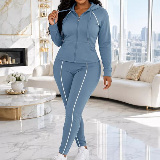🎉 One Set, More Ways to Wear | Women's Zip-Up Hoodie & Pants 2-Piece Set⚡