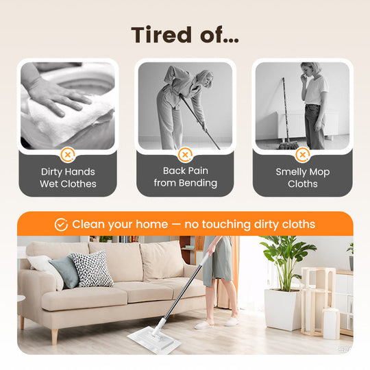 🏆 LAST DAY! 50% OFF 🌿💦 Disposable dust mop with 4 reusable covers 🧹✨
