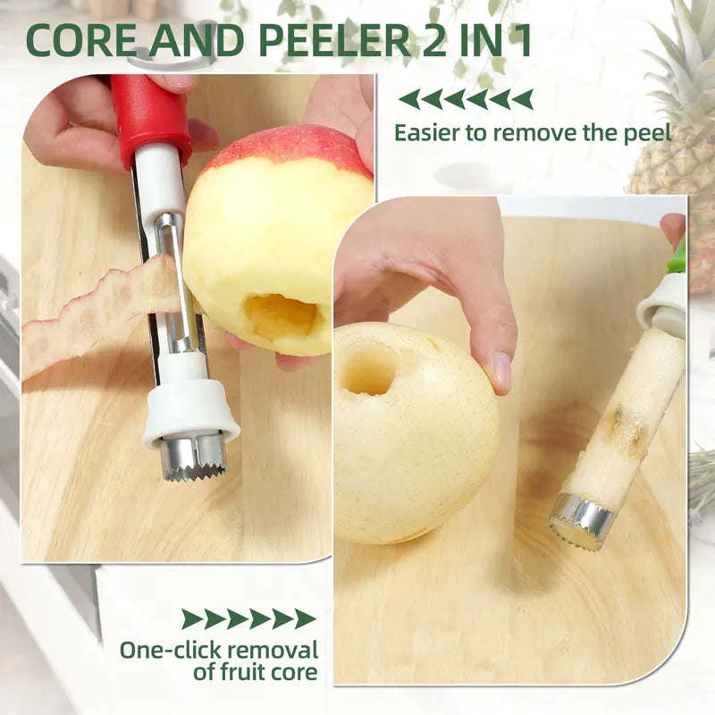 🎁2026 New Arrivals 50% OFF💥2-in-1 Apple Corer & Peeler – Stainless steel – 95K+ sold – perfect for quick fruit prep – easy to use and clean ✨🥧🍏
