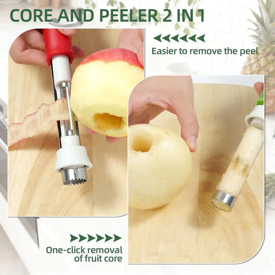 🎁2026 New Arrivals 50% OFF💥2-in-1 Apple Corer & Peeler – Stainless steel – 95K+ sold – perfect for quick fruit prep – easy to use and clean ✨🥧🍏