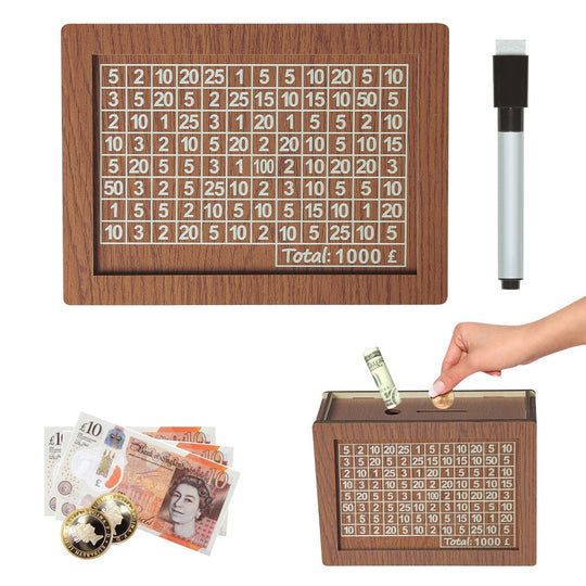 🎁 Hot Sale 50% OFF 🔥Retro Style Wooden Money Box with Counter Piggy Bank Handmade Saving Money Goal Piggy Bank
