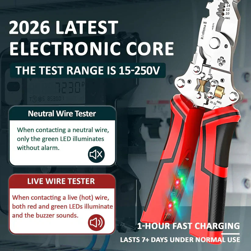 🔥2026 HOT SOLD! 🔥🎁Time-Sensitive Exclusive Deal! Wire Stripping Pliers – Multi-Function Cutting & Voltage Detection Tool For Safer Electrical Work
