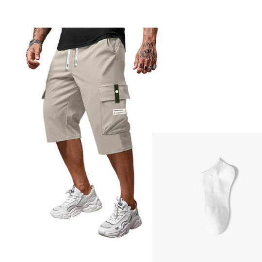 ⏳LETZTER TAG: 50% RABATT!!📢Lässige Capri-Cargohose mit Kordelzug für Herren