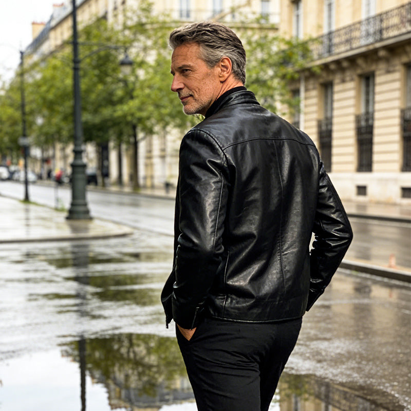💥Men’s Warm Plush Lining Leather Jacket Coat🔥