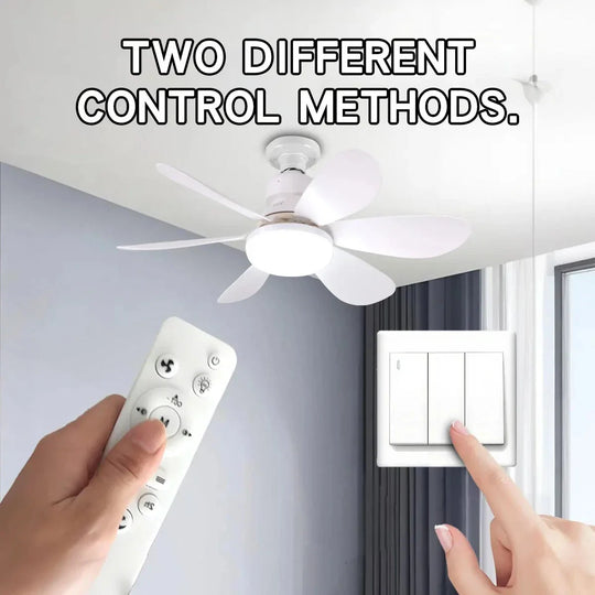 E27 LED Ceiling Fan Light with Remote 40W Dimmable 6 Blades Silent Lamp UK