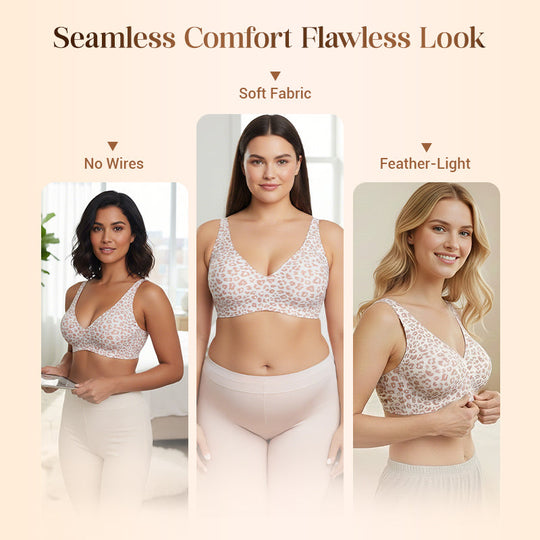 🌷Jelly Wireless Womens Comfortable Wireless Bras Push Up Bralettes Seamless Tshirts Bras Deep V Everyday Bras