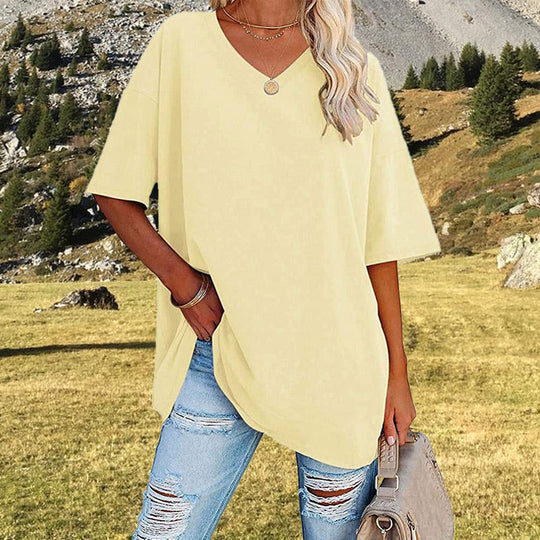 🌷2026 Hot Sale-30% OFF🌷Women's Summer Half Sleeve Casual Loose Fit Cotton Tunic T-shirt