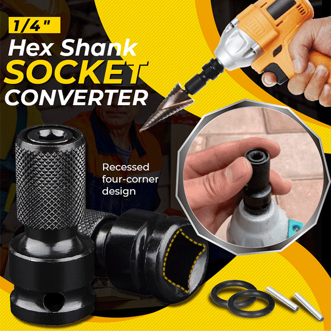 📢📢50% OFF !! ⏰ 1/4" Hex Shank Socket Converter – 1/2" to 1/4", Quick Release ⚙️