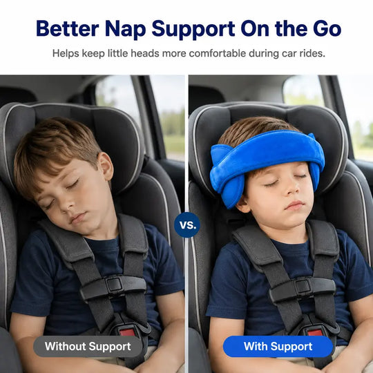 📢📢50% OFF !! ⏰Kids Car Seat Head Support Strap, Soft Plush Adjustable Nap Support Band with Padded Side Cushions
