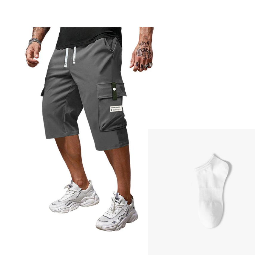⏳LETZTER TAG: 50% RABATT!!📢Lässige Capri-Cargohose mit Kordelzug für Herren