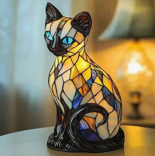 ⏳Time-Limited 50% OFF!!🐶🐱Color-block puppy and kitten sculpture LED table lamp