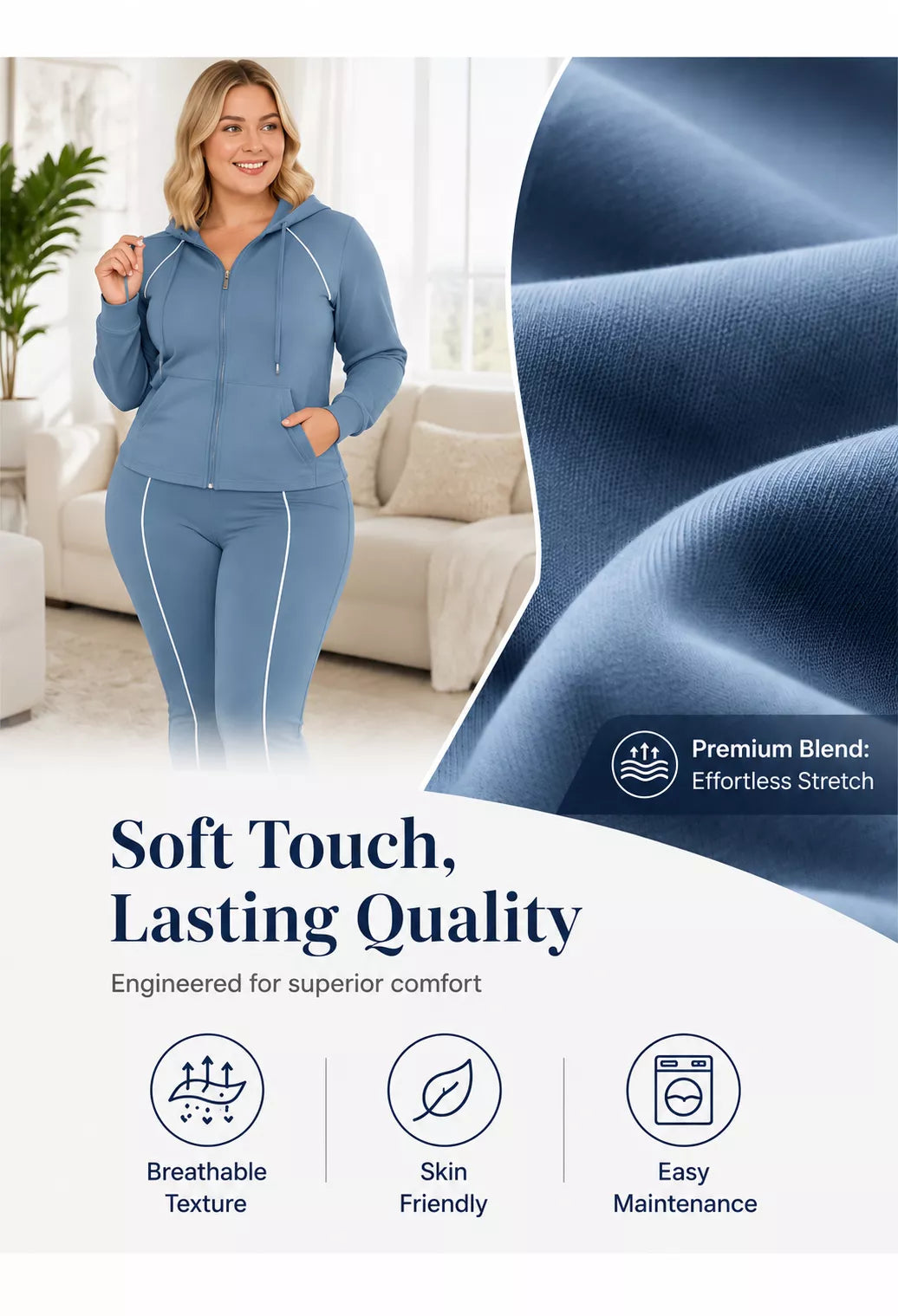 🎉 One Set, More Ways to Wear | Women's Zip-Up Hoodie & Pants 2-Piece Set⚡