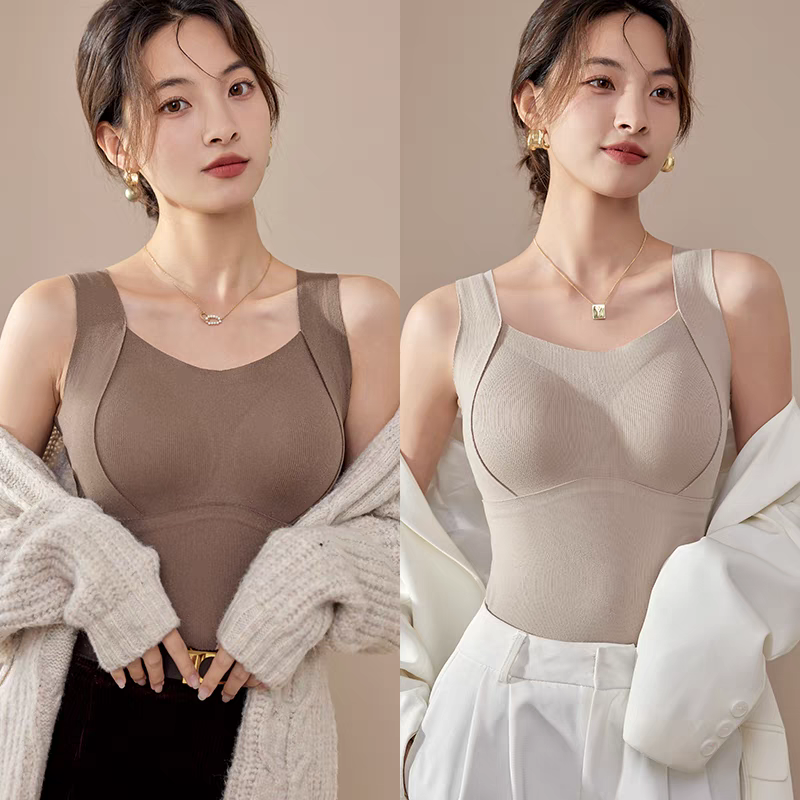 Thickened Warm Tank Top with Lined Bra
