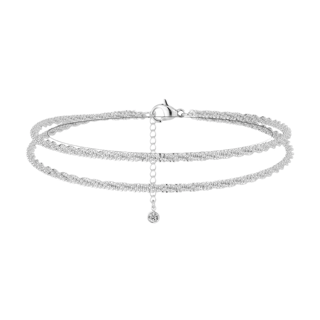 ⏰🔥LIMITED TIME: BUY 1 GET 1 FREE! 🥰 Dainty Layered Waterproof Anklet – Perfect Gift for Your Loved One 💖✨