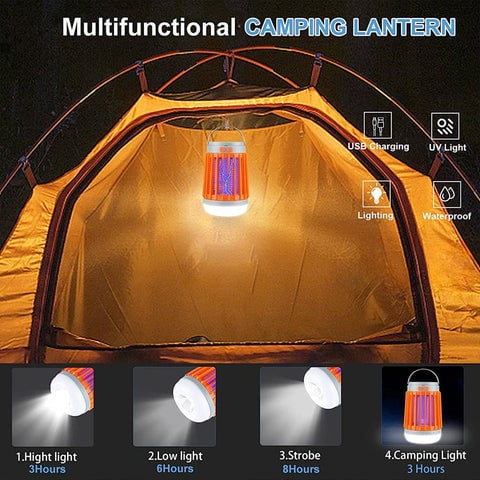Muggen- en insectenverdelgerlamp voor binnen & Buiten kamperen