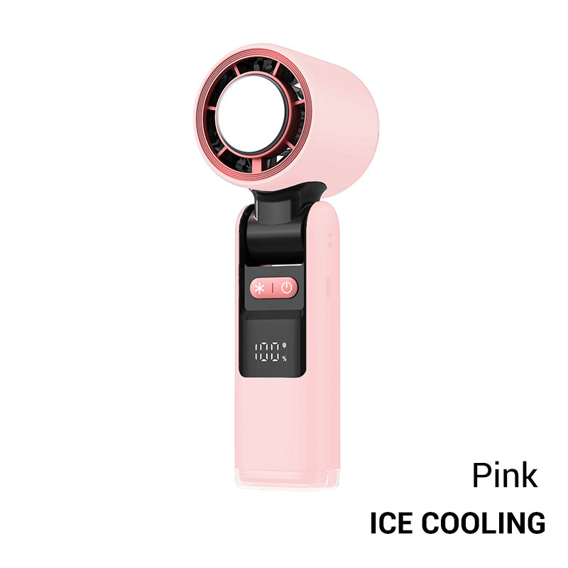 ❄️ Mini ventilador de mano 3 en 1: 199 velocidades, viento y función de enfriamiento con hielo