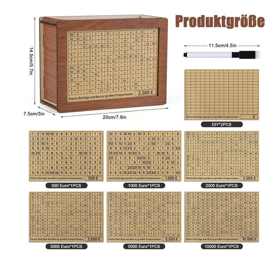 🎁 Hot Sale 50% OFF 🔥Retro Style Wooden Money Box with Counter Piggy Bank Handmade Saving Money Goal Piggy Bank