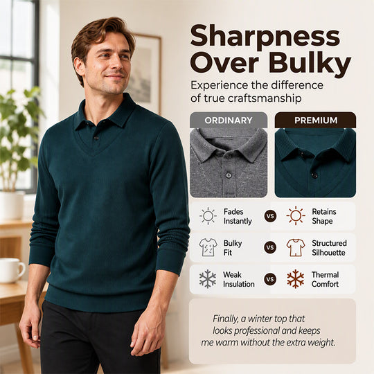 👕Men's False Two-Piece Long Sleeve Top – Smart Casual Two-Piece Look Without The Fuss