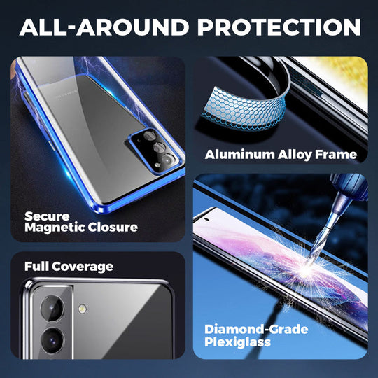 🔥Limited Time 58% OFF🔥Anti-peeping Magnetic Tempered Glass Double-sided Phone Case For Samsung S23-25 Series