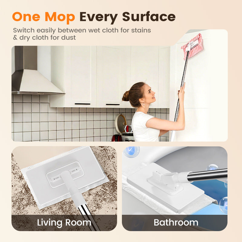 🏆 LAST DAY! 50% OFF 🌿💦 Disposable dust mop with 4 reusable covers 🧹✨