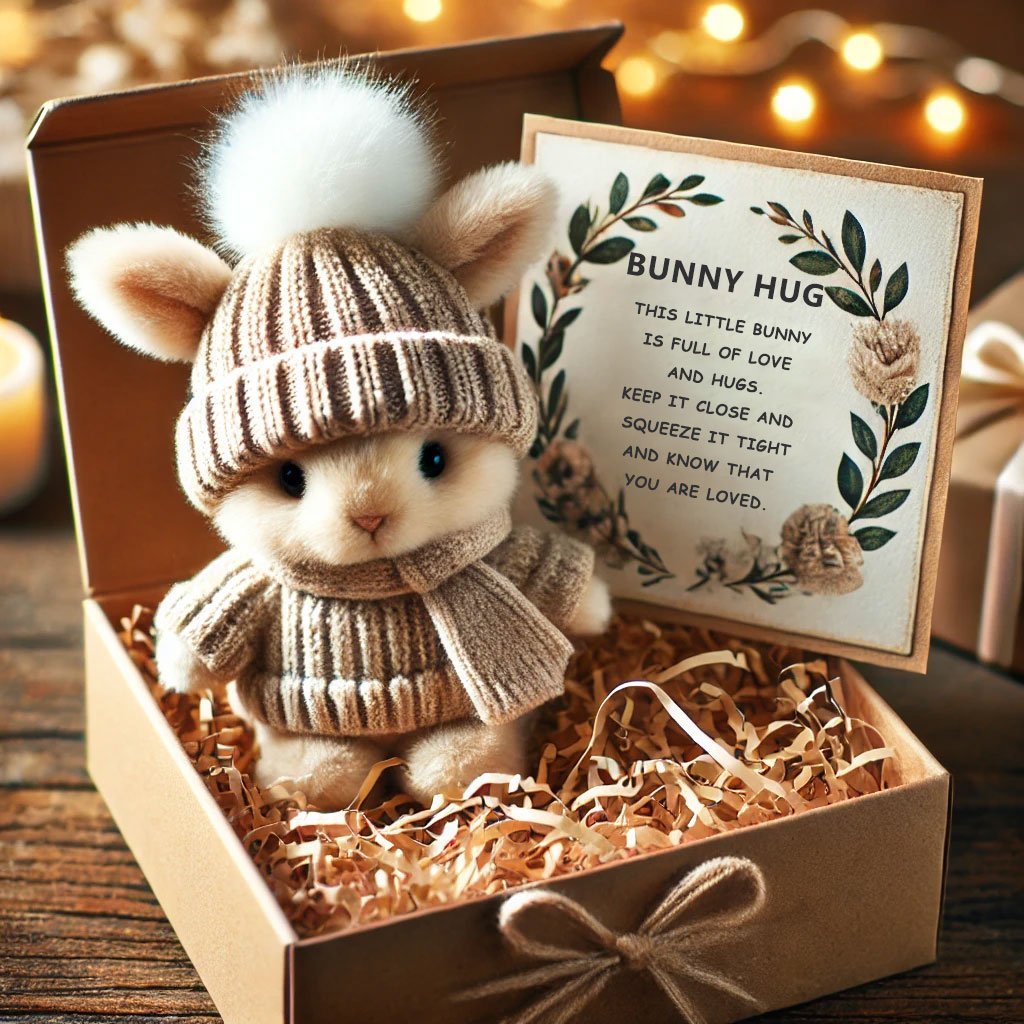 🎉Special Sale🐇Handmade Mini Bunny Hug Cute Easter Gift🎁