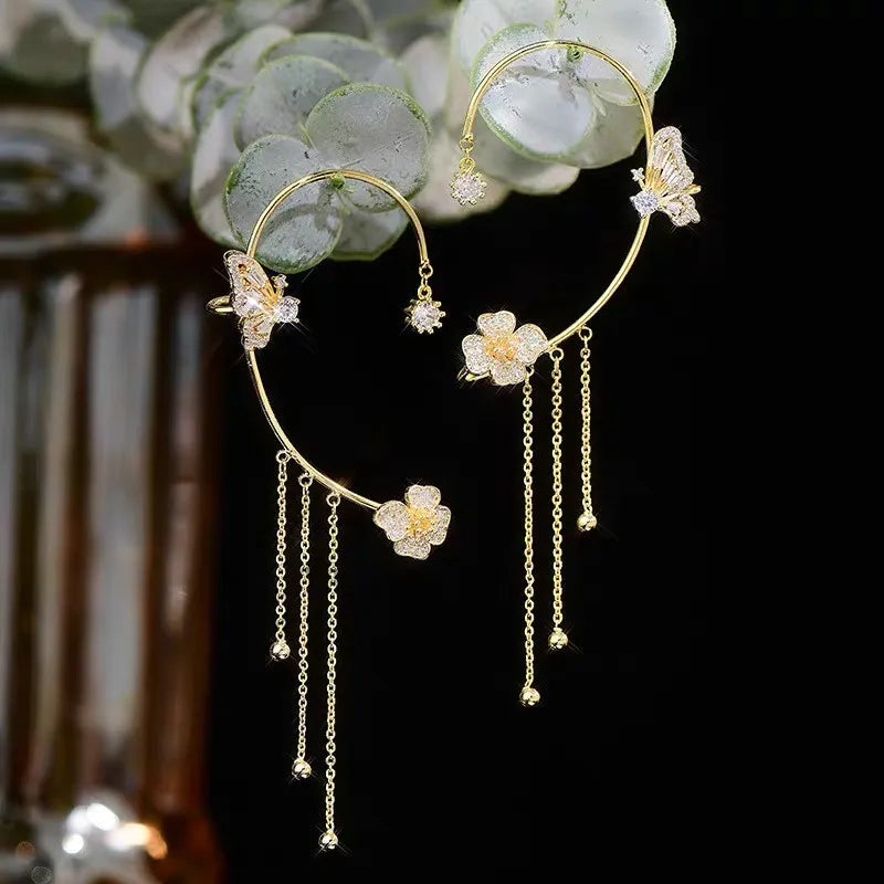💕Especial de San Valentín – 50% de descuento💕Clips de oreja sencillos con motivos de mariposas y flores &  borlas – elegantes &  Cómodo, no requiere perforación. 🌸🦋